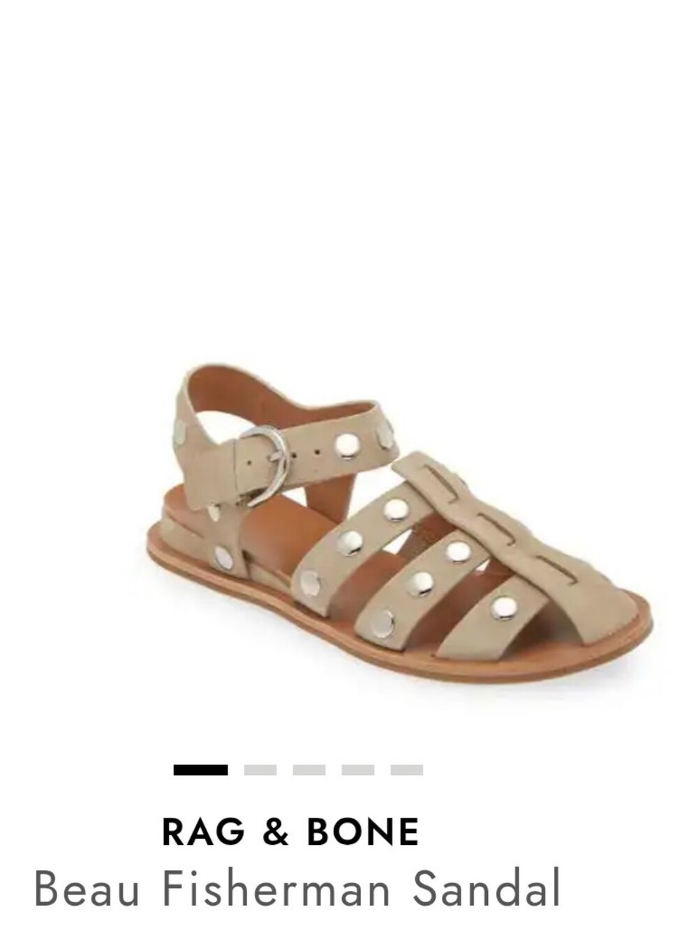Rag & Bone Beau Fisherman Sandal in Nude Taupe Suede Leather